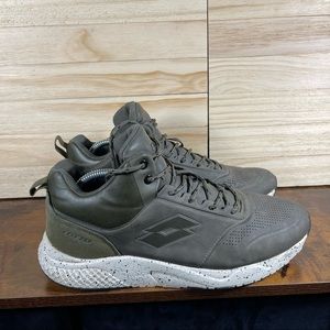 Lotto mens performance shoes High Top Size 10 Olive Green White